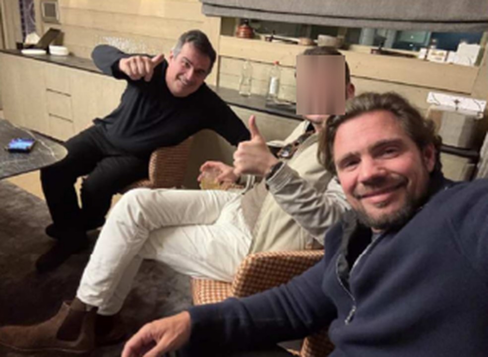 Vorcaro e Ciro Nogueira em Courchevel na França em 16 de janeiro de 2025 — Foto: Reprodução