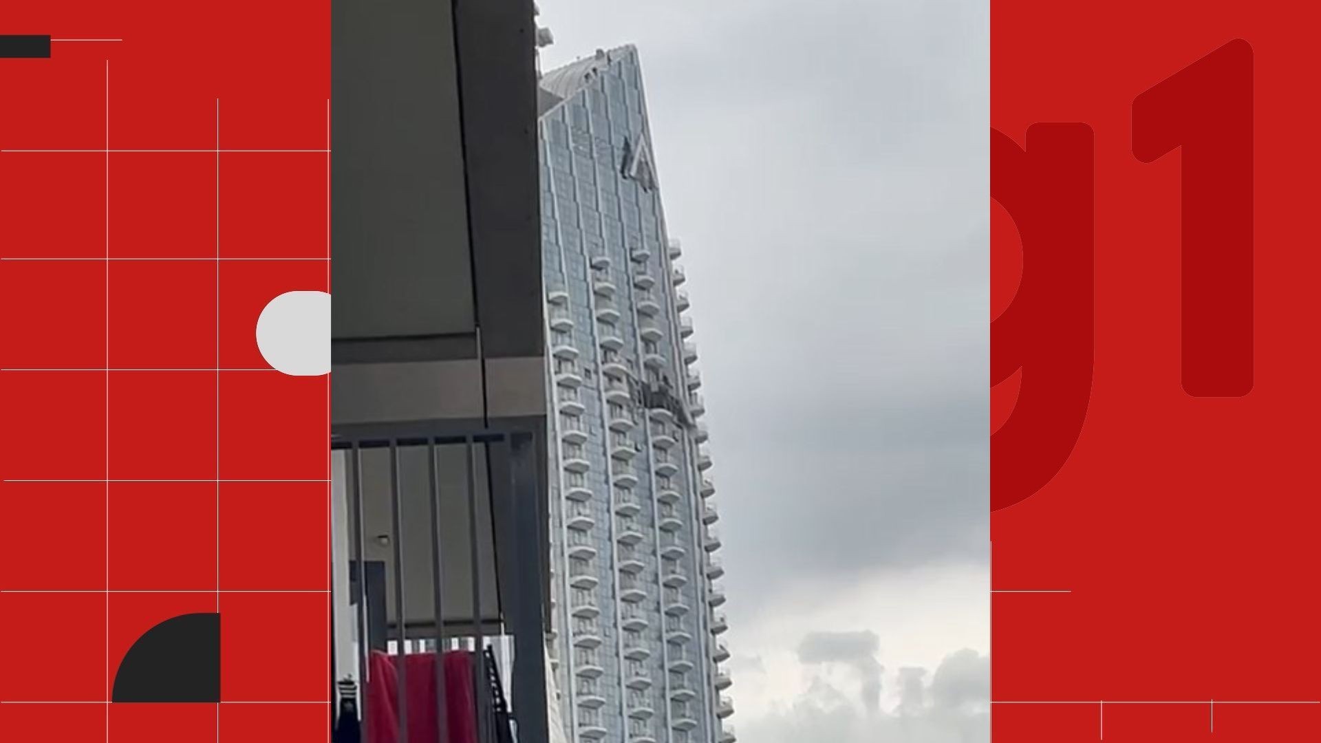 VÍDEO: brasileira que mora ao lado de prédio de luxo atingido por drone do Irã mostra destruição, em Dubai: 'Surreal'