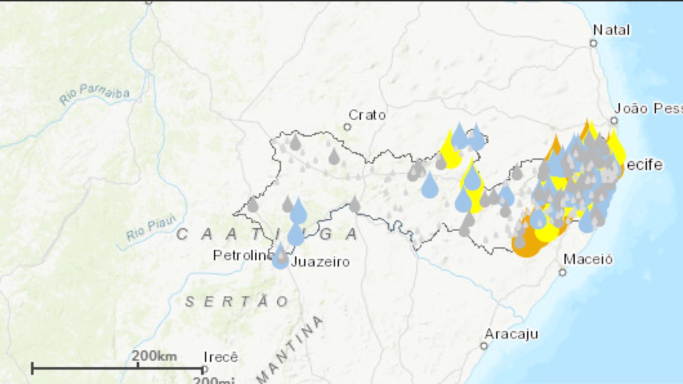 Chuvas elevam nível de rios e Apac alerta para risco de inundação em cidades de PE; veja quais