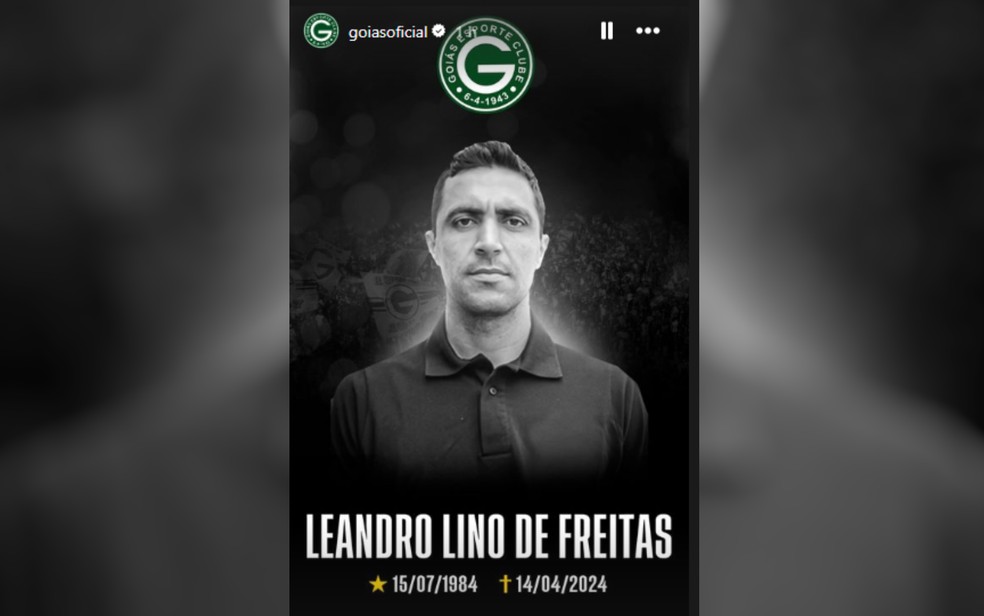 Homenagem prestada ao jogador Lino Freitas, vítima de infarto — Foto: Reprodução/Instagram