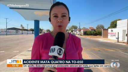 Batida entre carro e moto deixa quatro mortos na TO-050