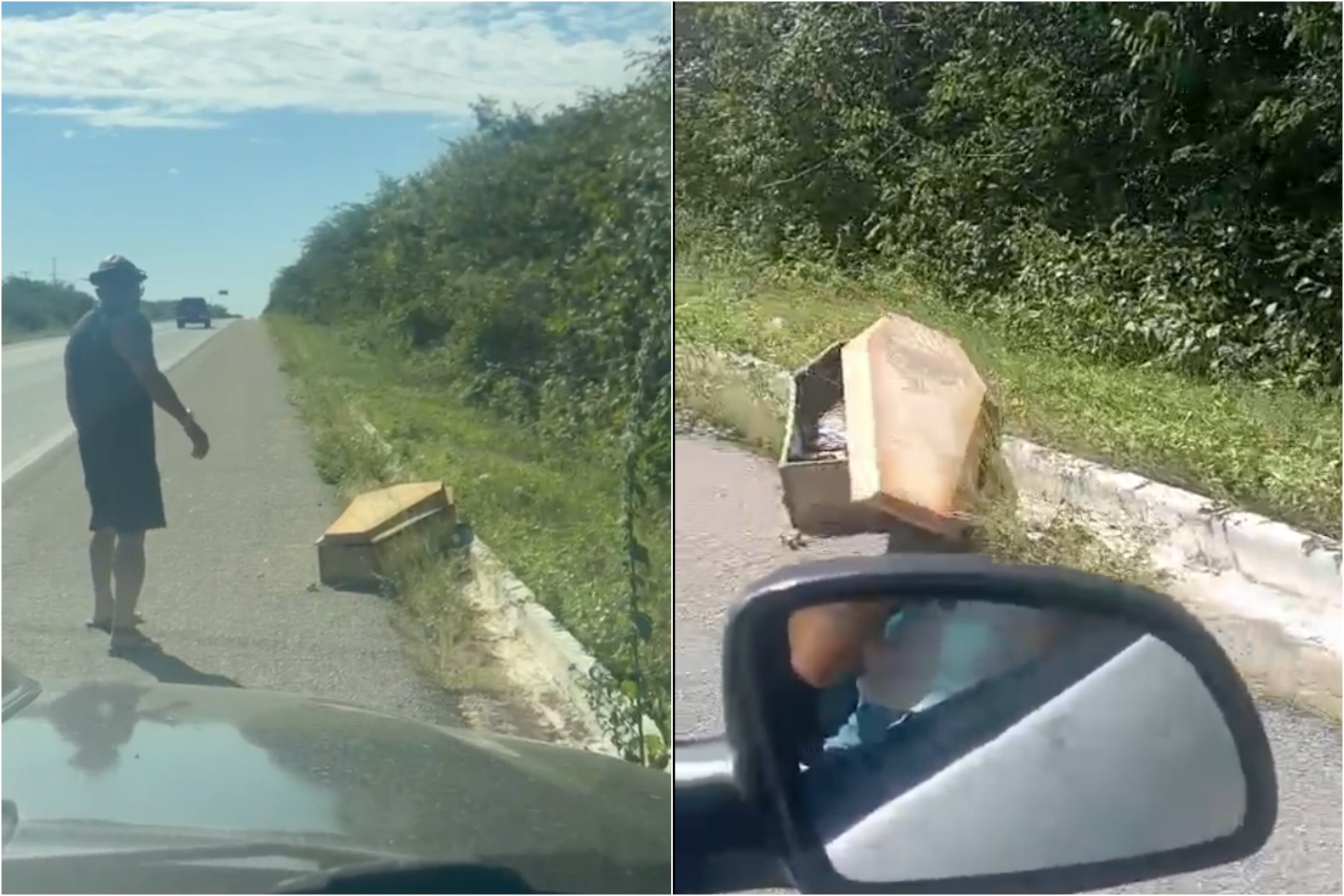 Caixão é encontrado abandonado na BR-304 em Mossoró