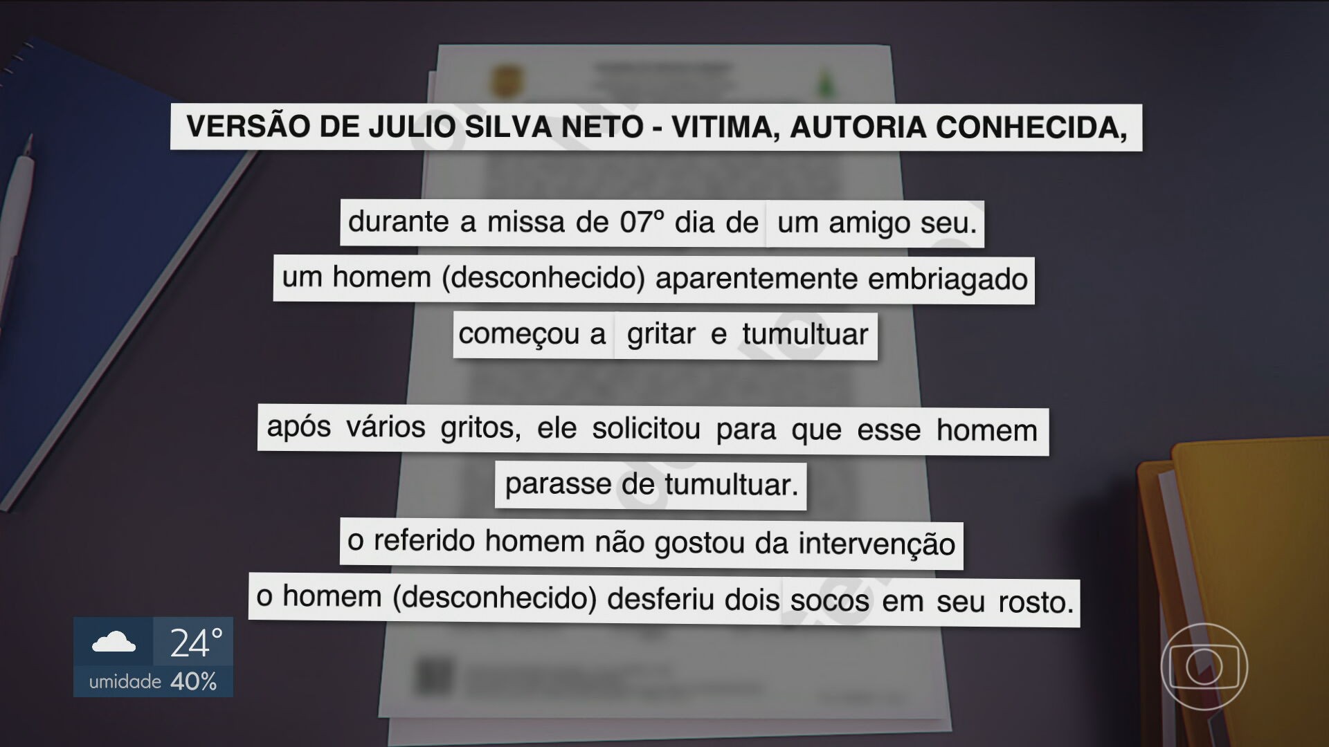 Homem é internado após pancadaria em igreja no DF; discussão teria começado após 'pedido de oração' pela Palestina
