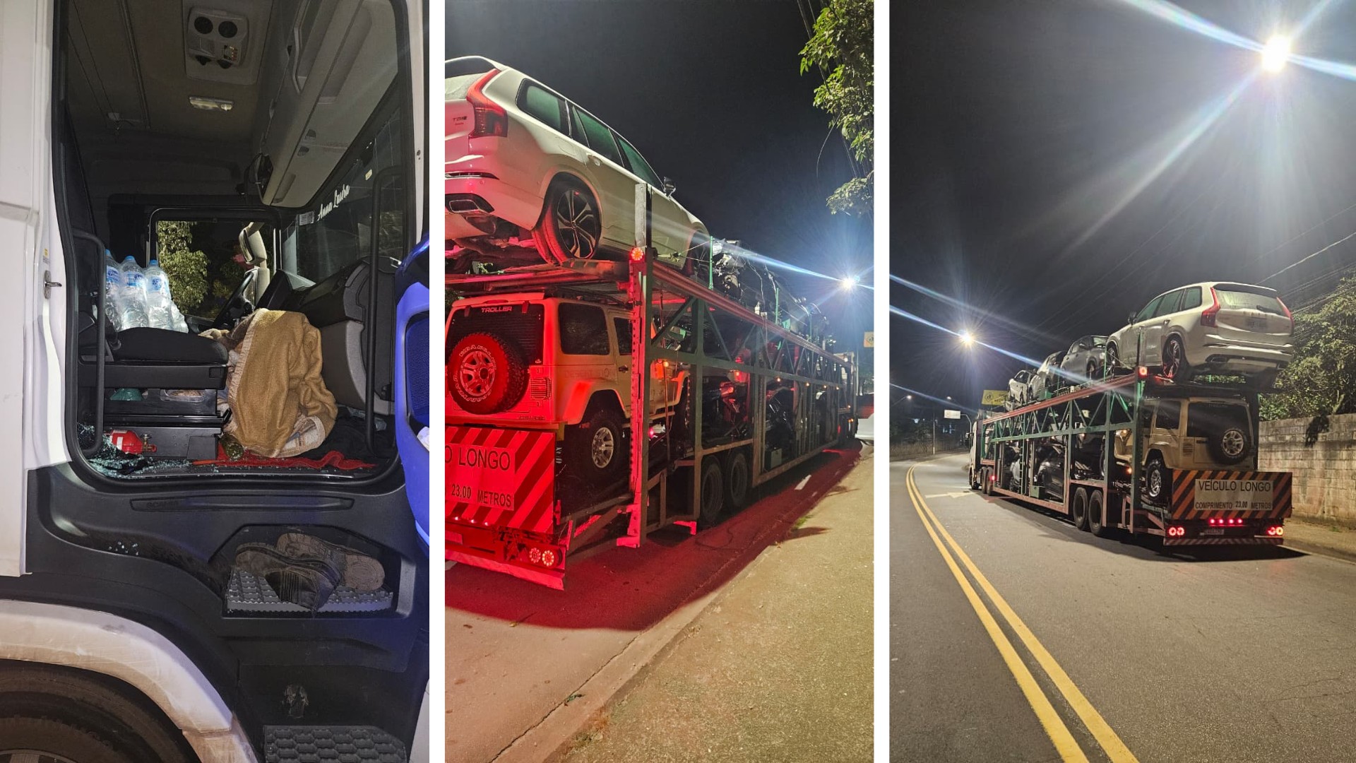 Criminoso rende motorista de caminhão cegonha, foge na contramão e derruba carro em rodovia de Jundiaí