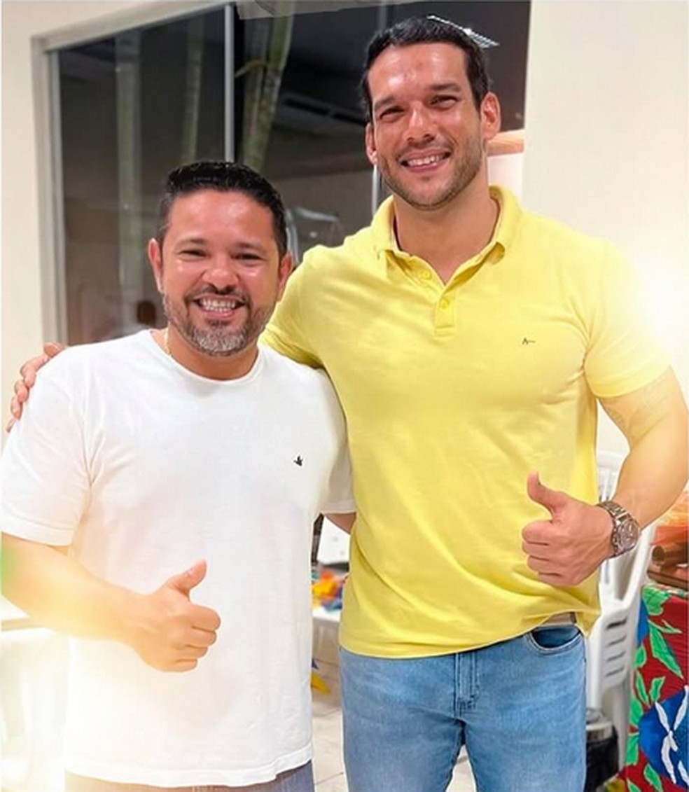 Igo Brasil, superintendente do Dnit em Roraima e Samir Xaud, presidente da CBF — Foto: Reprodução/Instagram