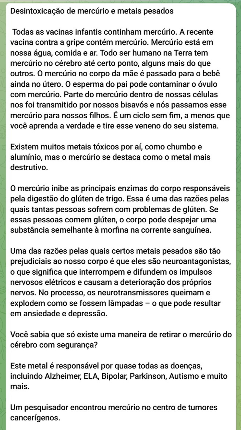  — Foto: Reprodução/Telegram