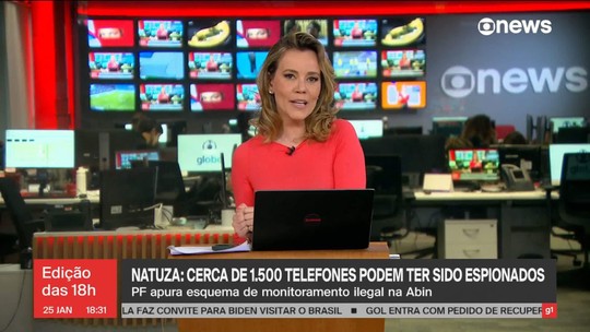 1,5 mil números de telefone foram alvo de espionagem, aponta investigação da PF - Programa: Jornal GloboNews edição das 18h 