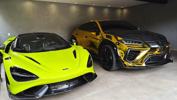 Polícai Federal apreende carros importados durante a 'Operação Narco Bet', na manhã desta terça-feira (14). — Foto: Divulgação/PF