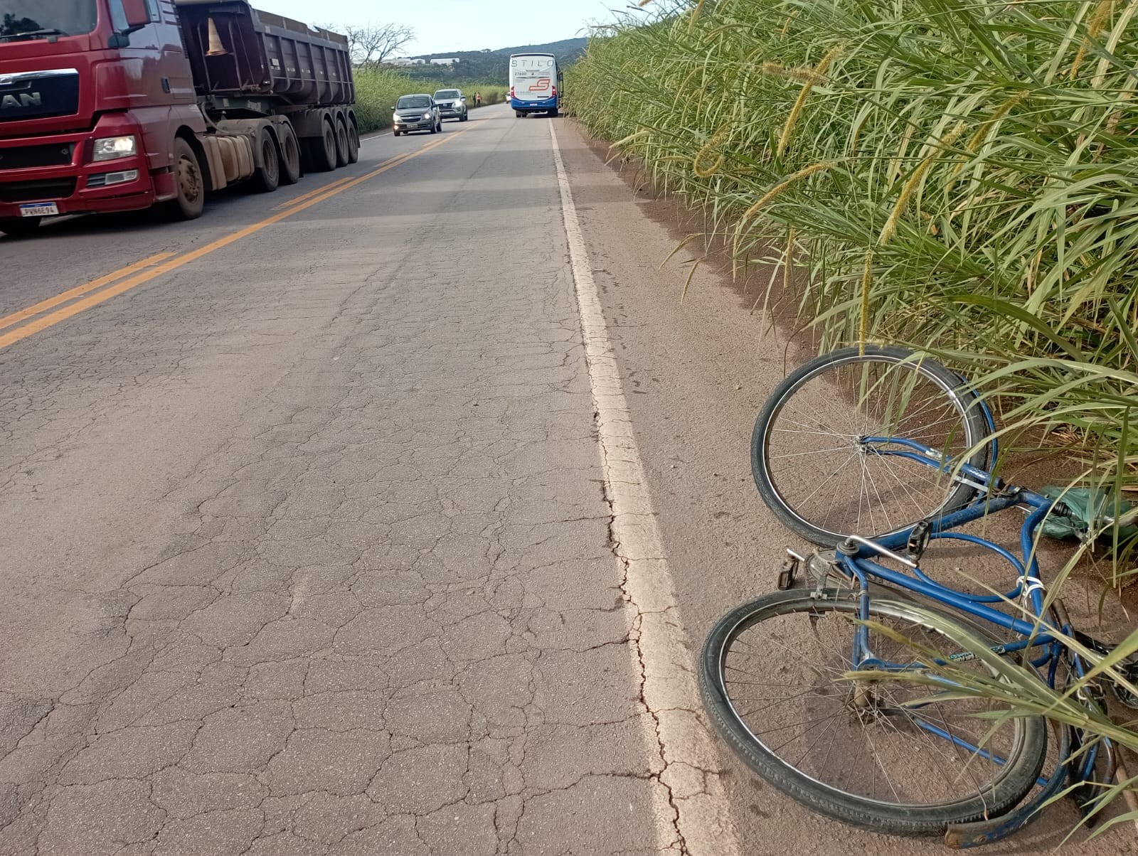 Após desviar de matagal, ciclista acaba atingido por ônibus e morre na MG-431, em Itaúna 