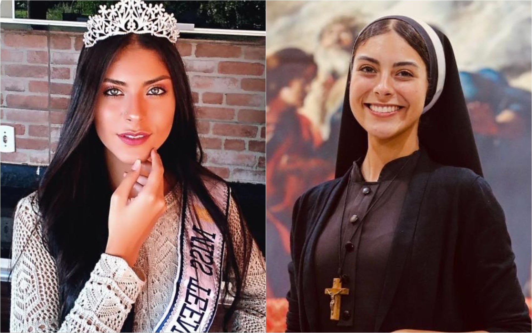 Freira que viralizou após vender terços em bar de Goiânia já foi modelo e miss; veja antes e depois