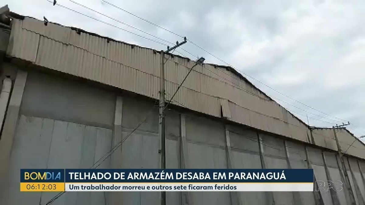 Telhado de armazém desaba em Paranaguá e mata trabalhador