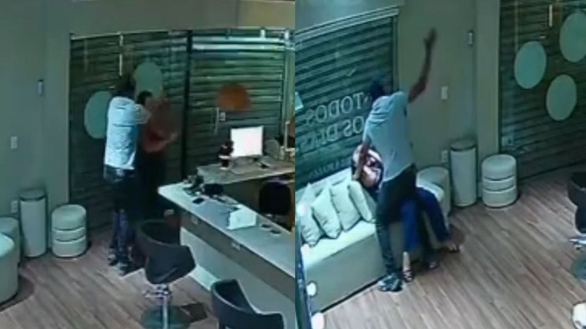 Mulher é agredida por ex com socos, tapas e mata-leão dentro do próprio salão de beleza; VÍDEO