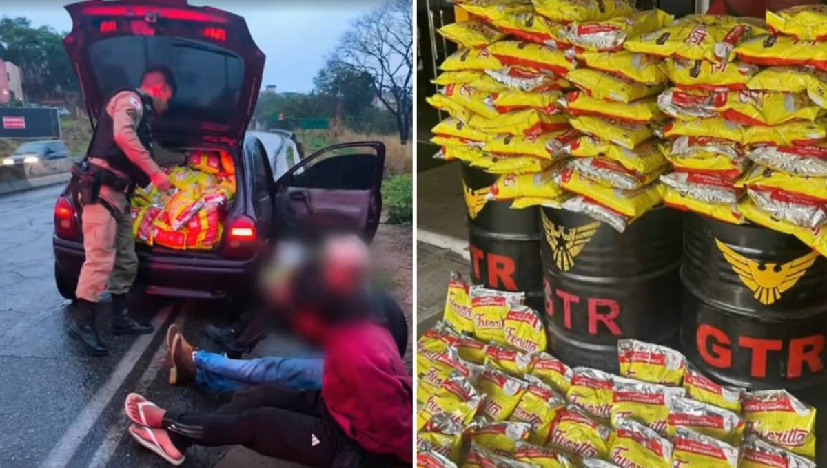 Quadrilha que roubou cargas de bombom e carne é pega com 200 kg de batata palha