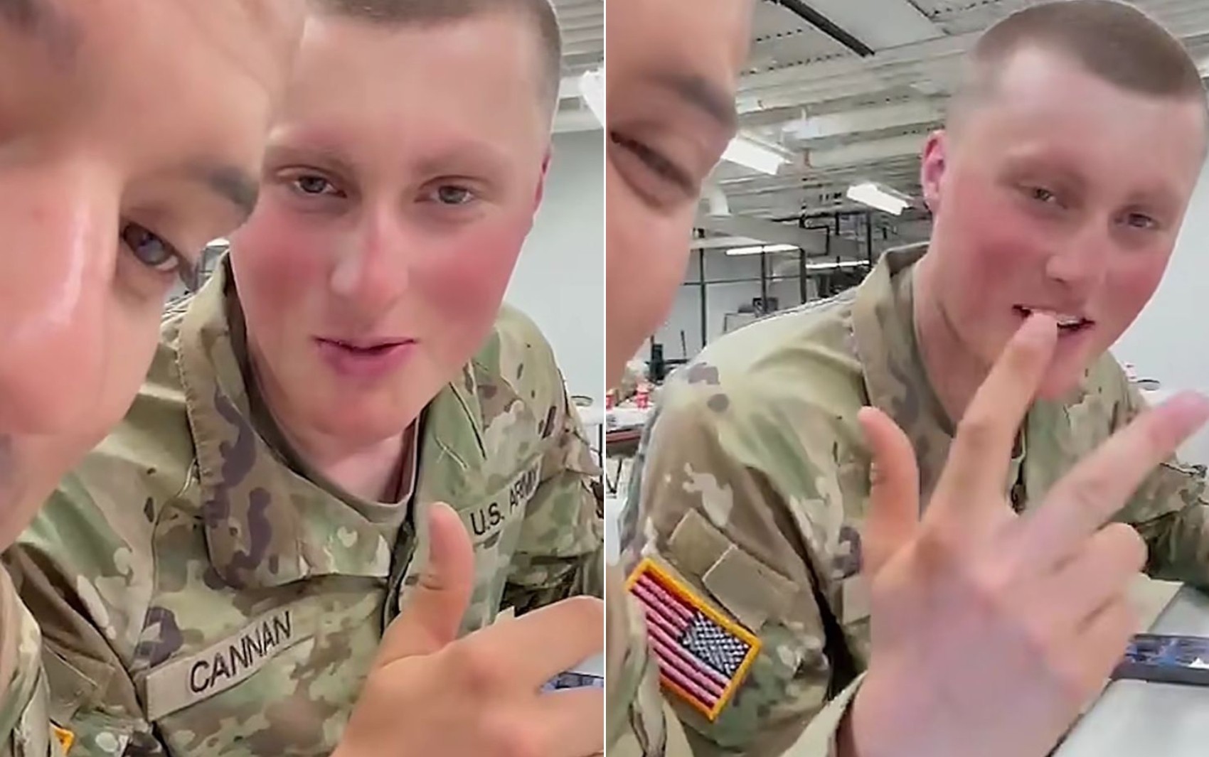 Goiano viraliza após postar vídeo falando o nome da cidade de Mozarlândia enquanto almoçava no refeitório do Exército dos Estados Unidos 