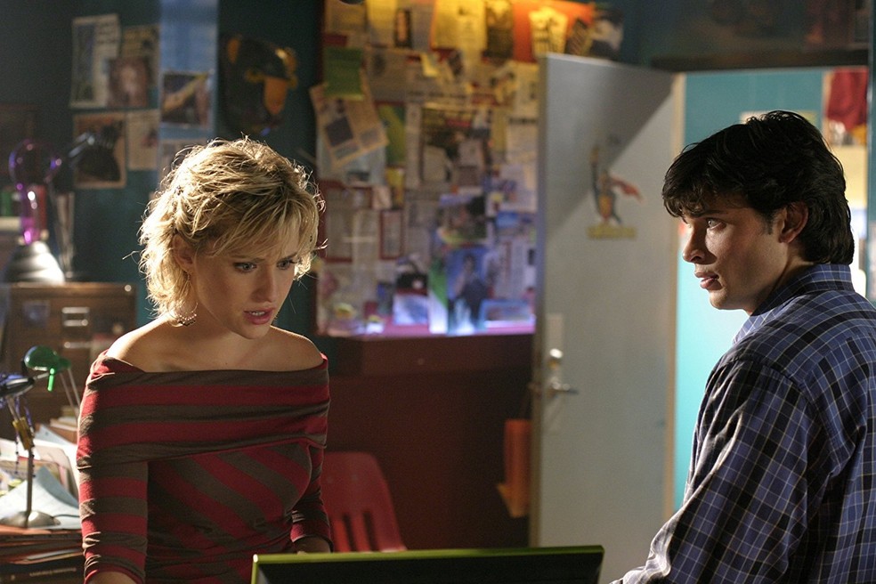 Allison Mack e Tom Welling em cena de 'Smallville' — Foto: Divulgação
