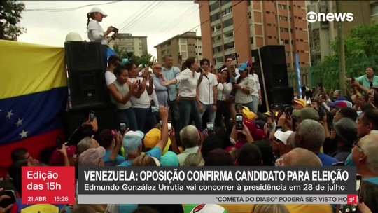 Venezuela: oposição a Maduro confirma Edmundo González como candidato - Programa: Jornal GloboNews 