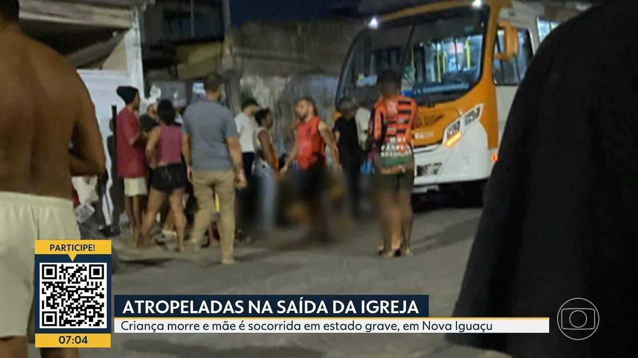 Criança de 6 anos morre atropelada por ônibus após sair da igreja com a mãe em Nova Iguaçu