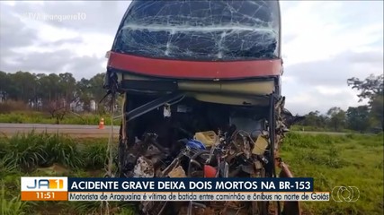 Motorista de Araguaína é uma das vítimas de batida entre ônibus e caminhão em Goiás
