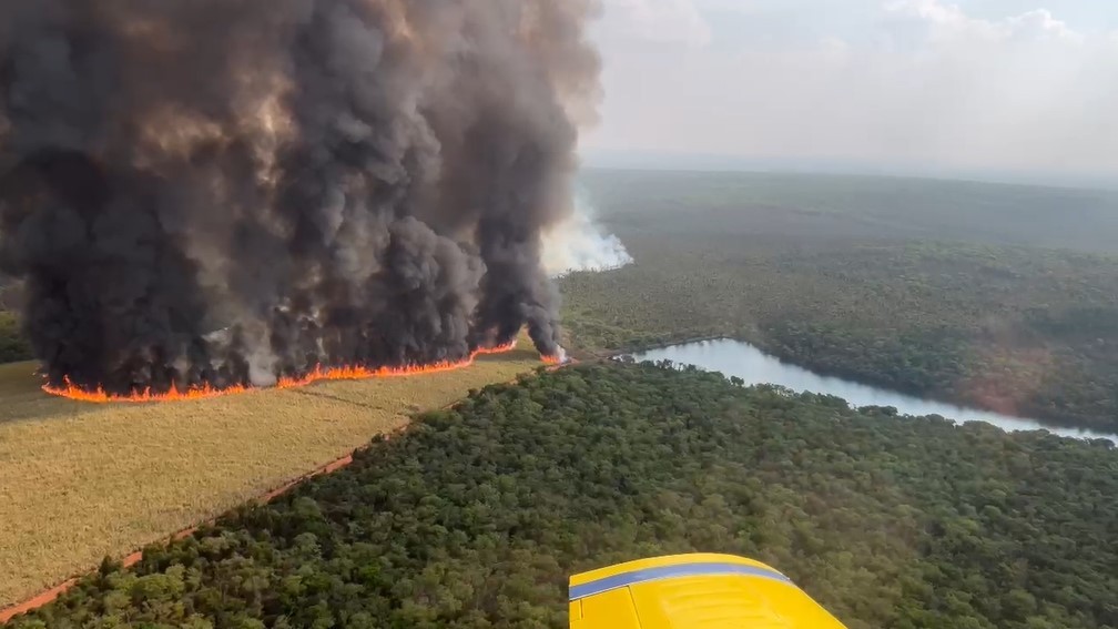 SP aumenta nº de aeronaves para combater incêndio na maior reserva de cerrado do estado