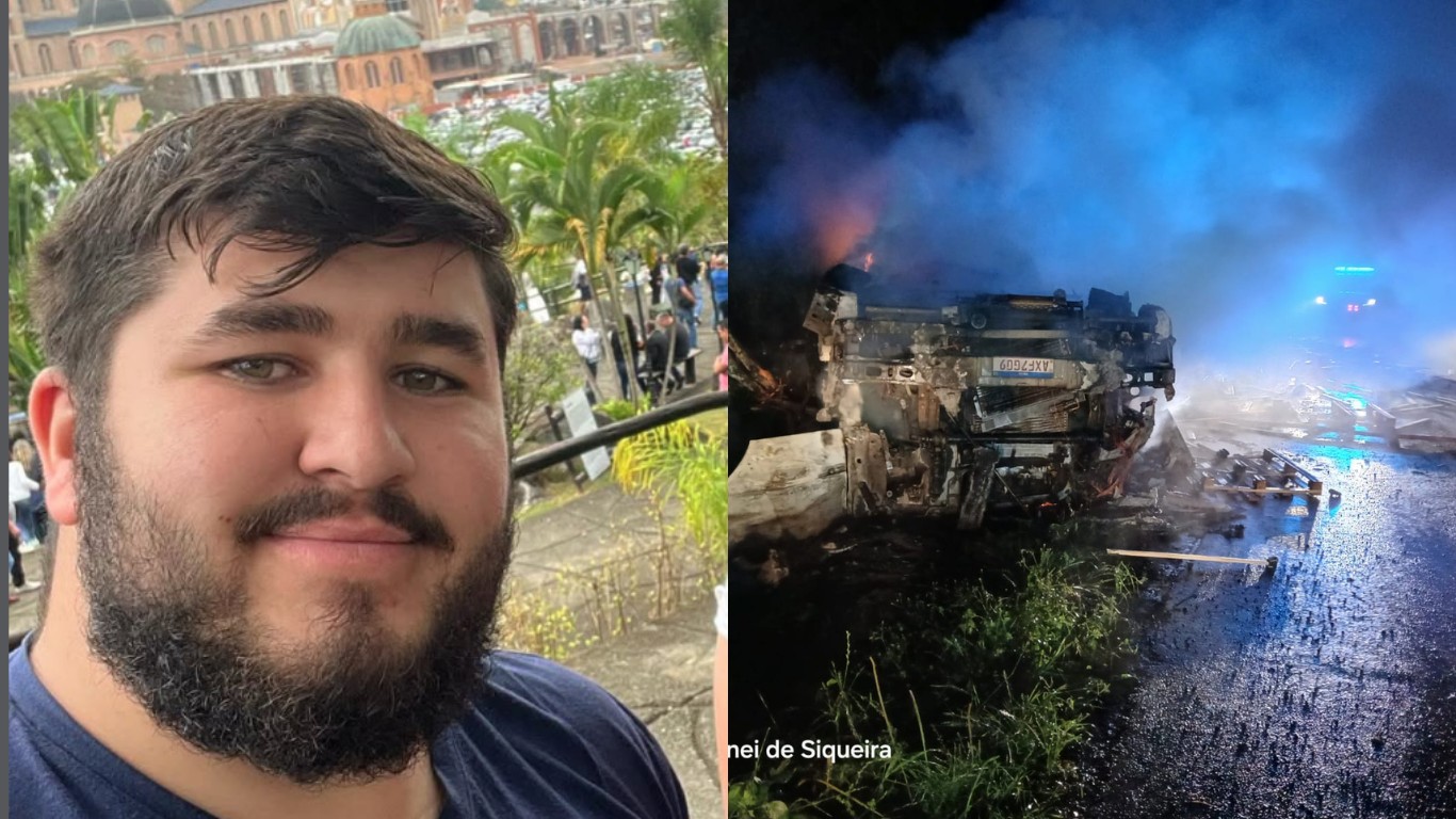 Caminhoneiro de 27 anos morre carbonizado após veículo capotar e pegar fogo na BR-280 em SC