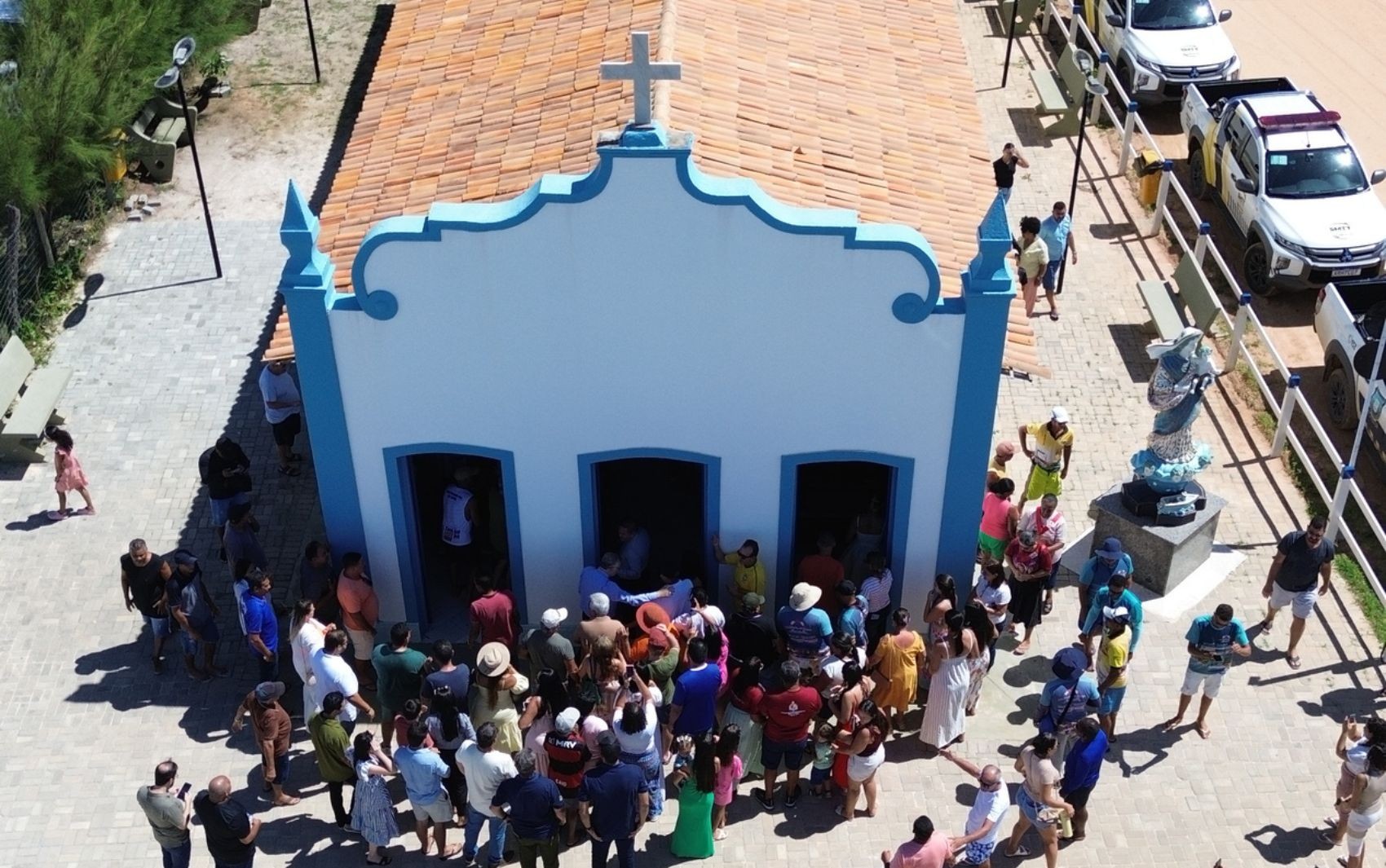 Comunidade da Praia do Saco faz ato público contra retirada de igreja com mais de 400 anos