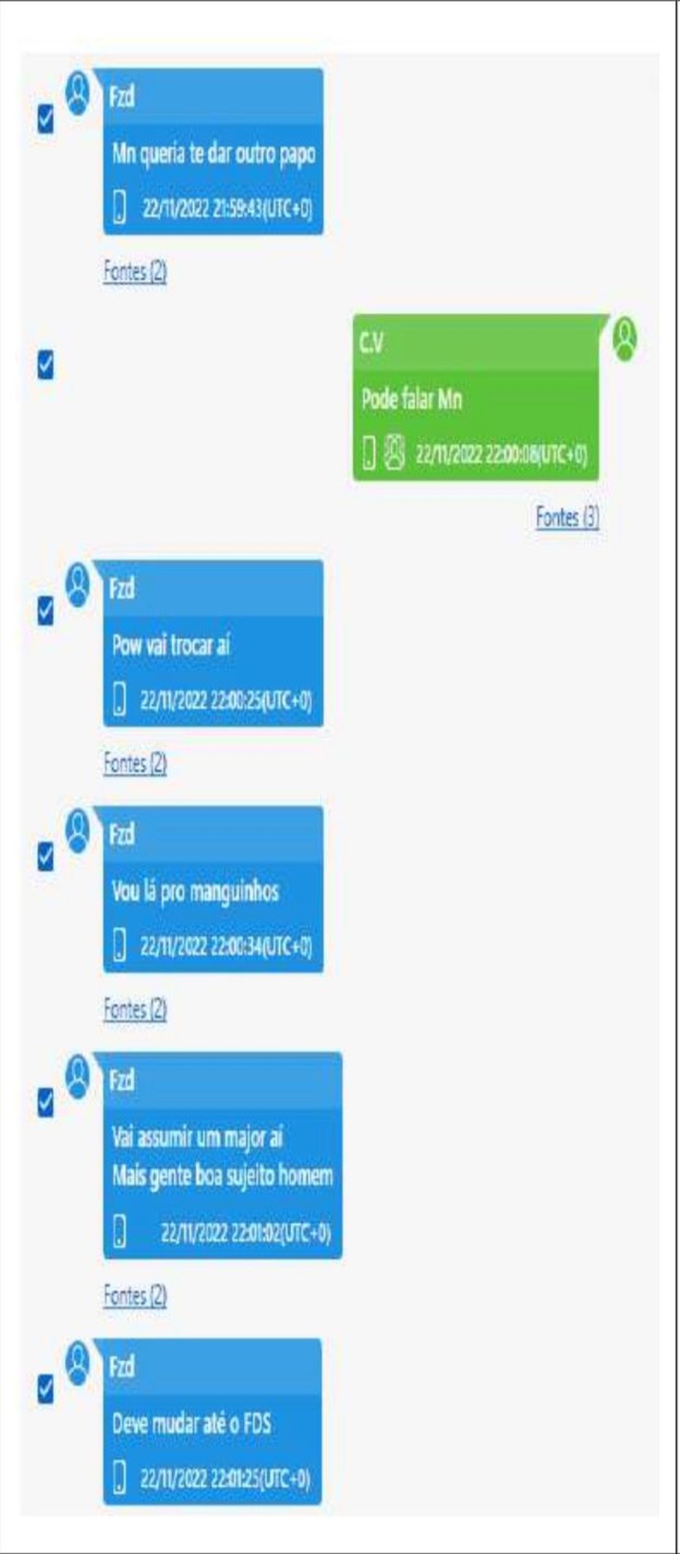 Troca de mensagens entre o traficante Professor e o policial militar — Foto: Reprodução