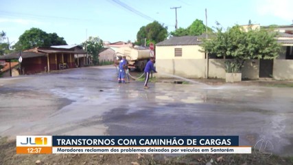 Moradores em Santarém reclamam dos problemas deixados por veículos de carga na área