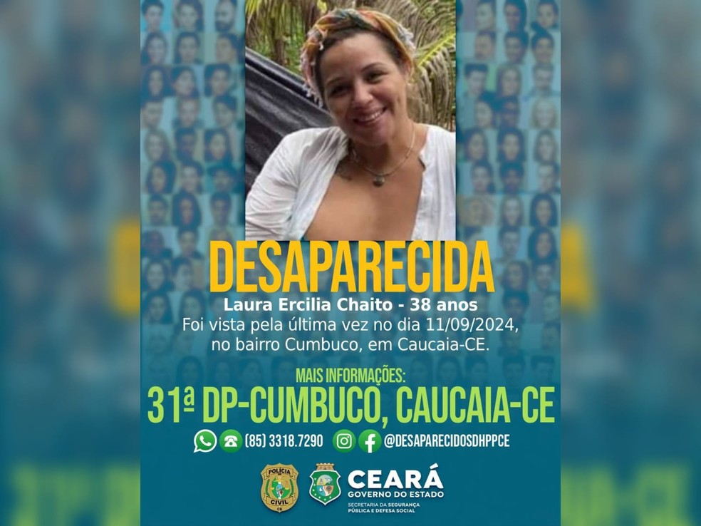 Polícia divulgou uma foto em busca de informações sobre a argentina desaparecida. — Foto: SSPDS/ Divulgação