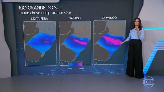Massa de ar frio começa a levar temperaturas mais baixas a áreas do Rio Grande do Sul - Programa: Jornal Nacional 