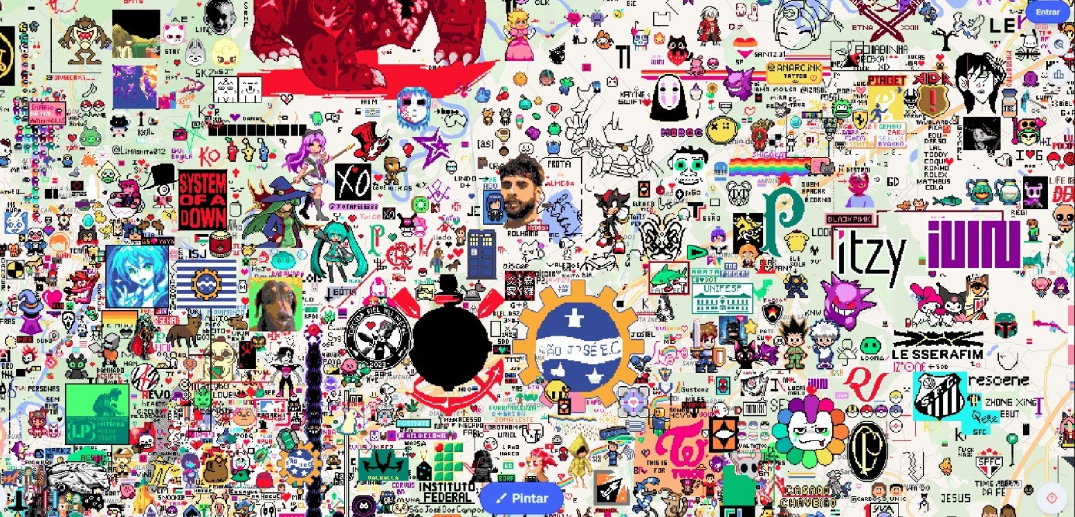 Game viral: Vale do Paraíba é tomado por desenhos em site que reúne pessoas para pintar o mapa-múndi