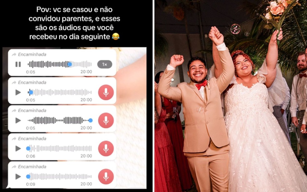 Lara Cristina e Miguel Henrique se casaram em Goiânia, Goiás — Foto: Arquivo Pessoal/Lara Cristina