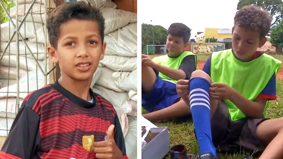 Solidariedade: Menino de 10 anos arrecada chuteiras para quem tem o sonho  de ser jogador de futebol