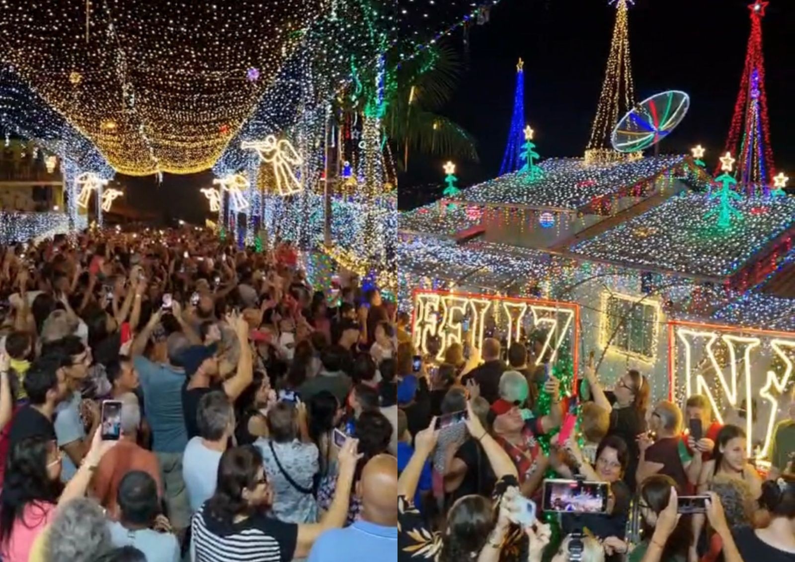 Família quebra próprio recorde e decora casa com 910 mil lâmpadas para o Natal em SC; VÍDEO