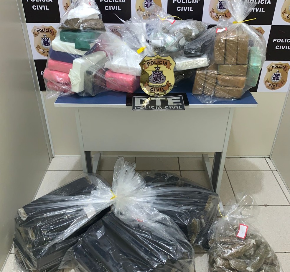 Mais de 80 kg de drogas são apreendidos na Bahia — Foto: Divulgação/Polícia Civil