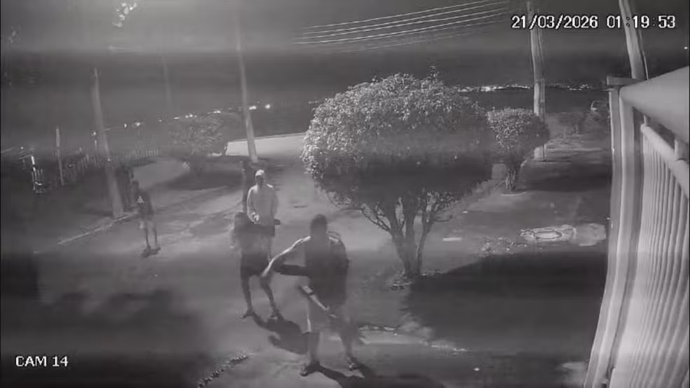 Agressores correndo atrás da capivara — Foto: Divulgação