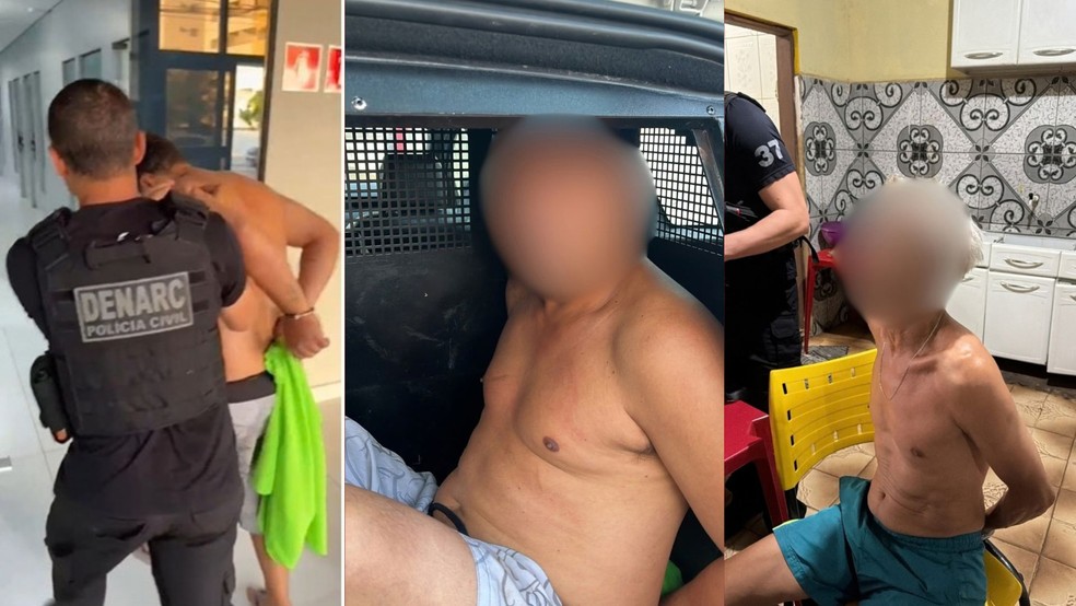 Alguns dos presos na Operação Vértice, realizada pela Polícia Civil nesta segunda-feira (28) — Foto: Reprodução