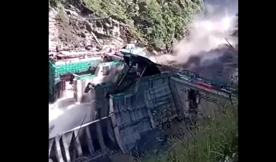 avalanche no Nepal rompe barragem hidrelétrica em construção