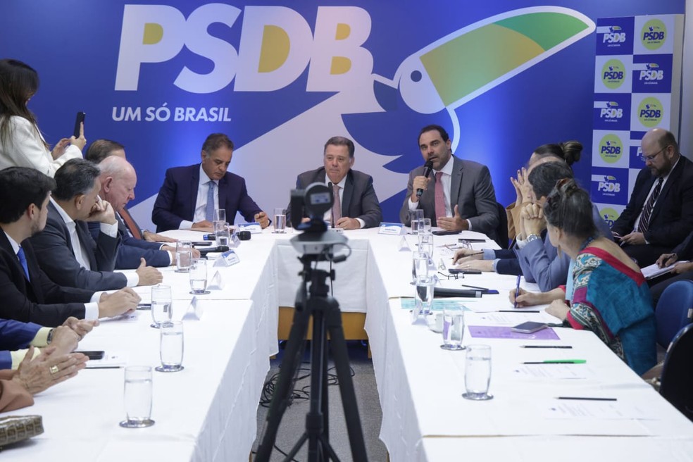 Executiva nacional do PSDB se reúne para discutir fusão com Podemos — Foto: Divulgação/PSDB na Câmara