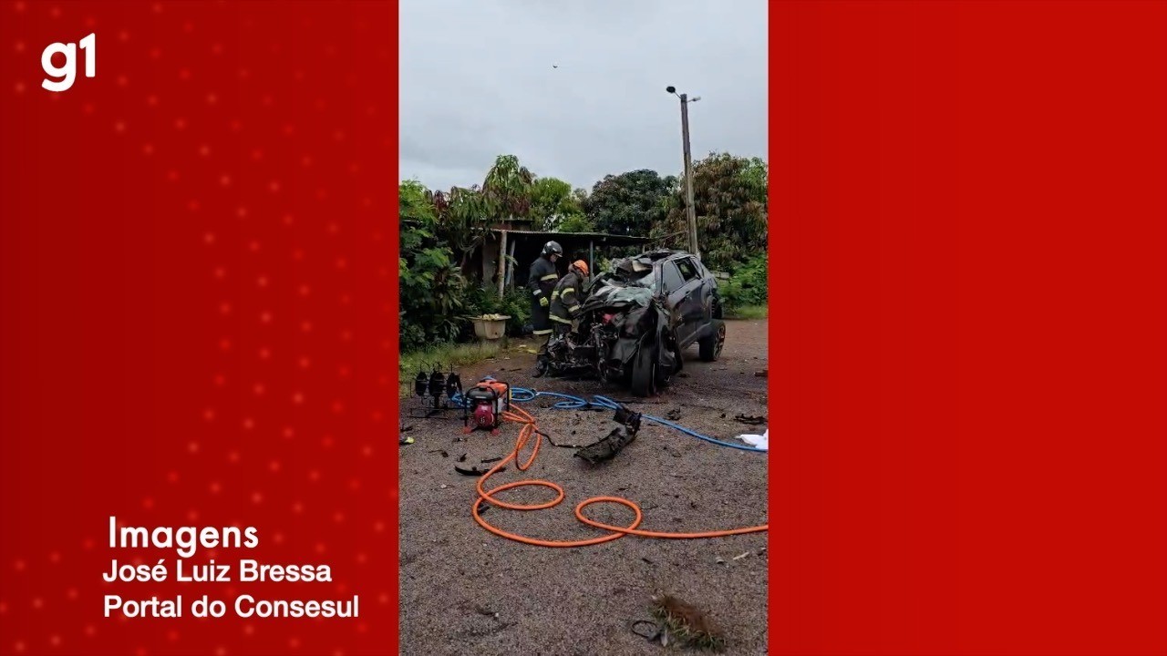 Mãe e filha de 3 anos morrem em acidente com três veículos na BR-487 em MS