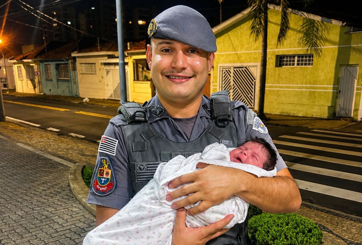PM salva prima recém-nascida após engasgo no interior de SP
