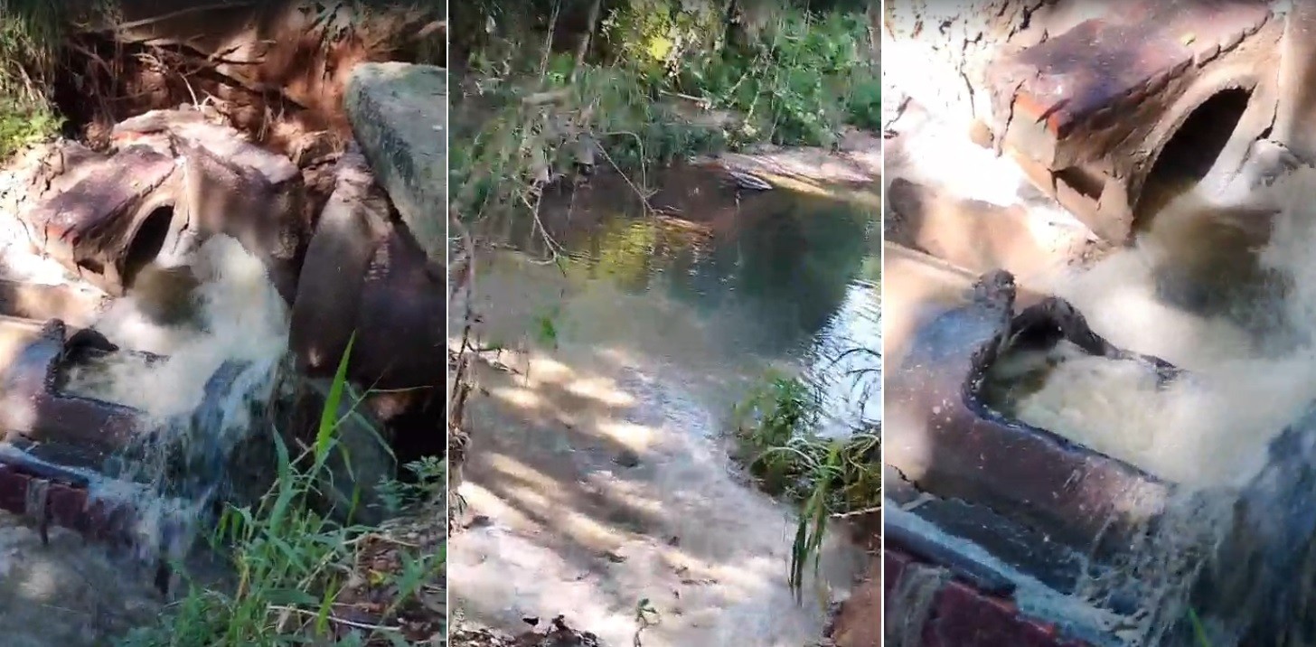 Esgoto sem tratamento é despejado em córrego na zona norte de Sorocaba