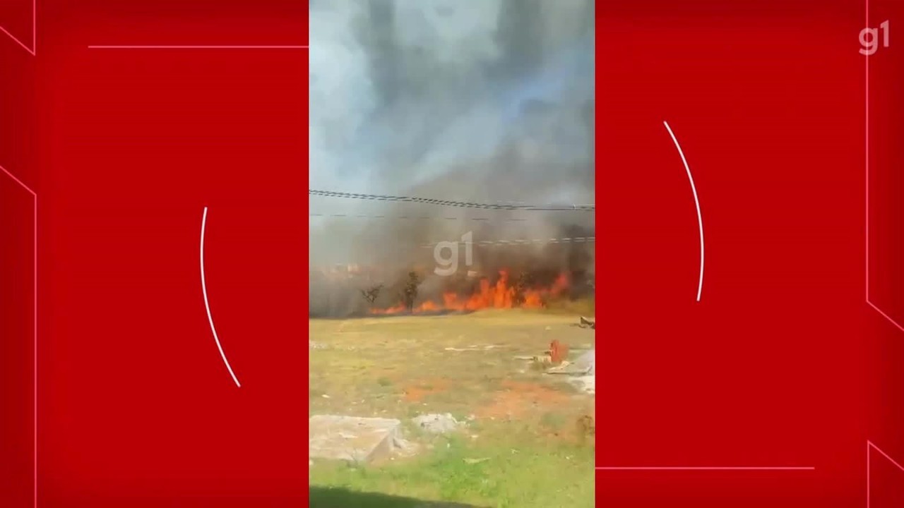 VÍDEO: UnB suspende aulas no campus de Ceilândia após incêndio em vegetação