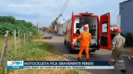 Motociclista fica gravemente ferido após bater contra poste em Araguaína