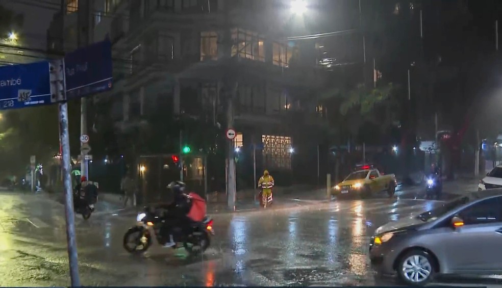 Chuva na região central de SP — Foto: Reprodução