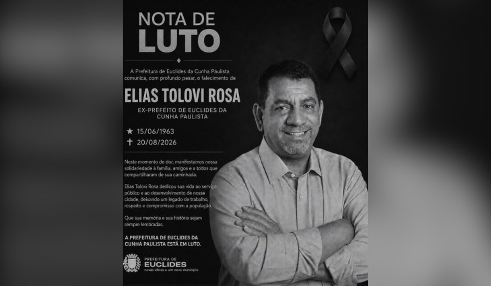 Ex-prefeito de Euclides da Cunha Paulista morreu nesta quinta-feira (20) — Foto: Prefeitura de Euclides da Cunha Paulista/Divulgação