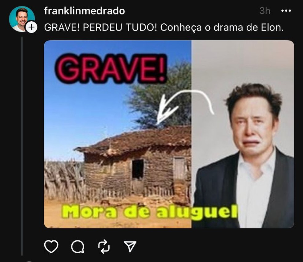 Usurios brincam com competio entre Twitter e Threads — Foto: Reproduo