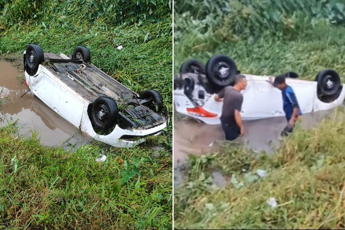 Motorista capota carro em canal, se afoga dentro do veículo e morre após ser resgatada no litoral de SP