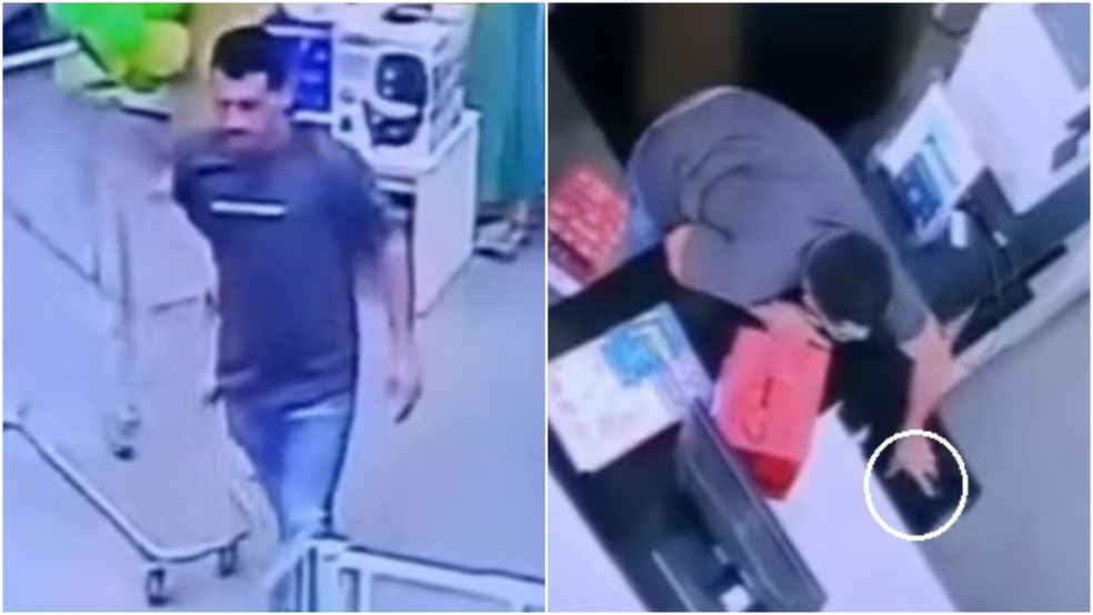 Polícia procura homem que furtou malote de dinheiro de supermercado em Juazeiro do Norte. — Foto: Reprodução
