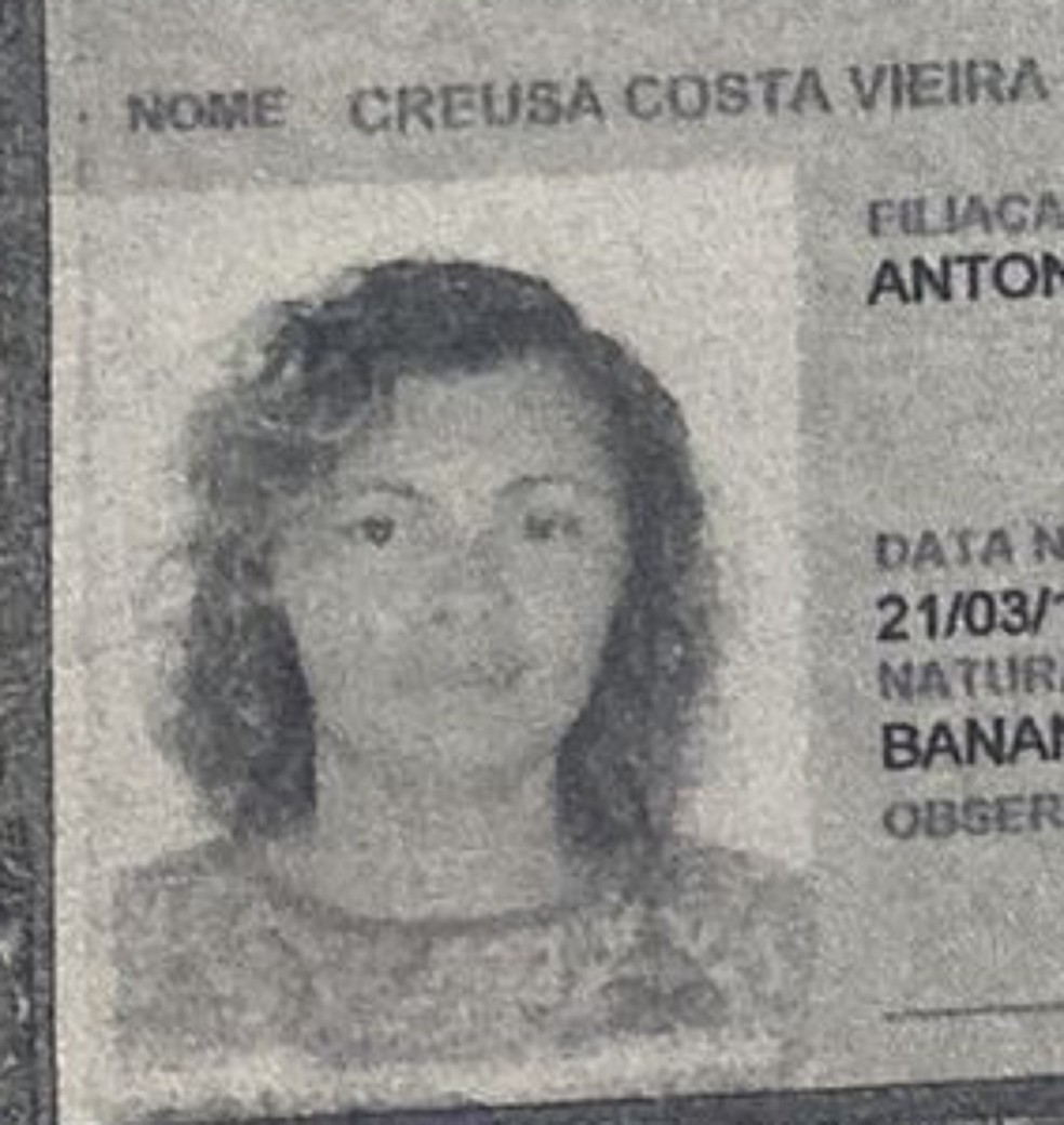 Vítima foi identificada como Creusa Costa Vieira  — Foto: Divulgação