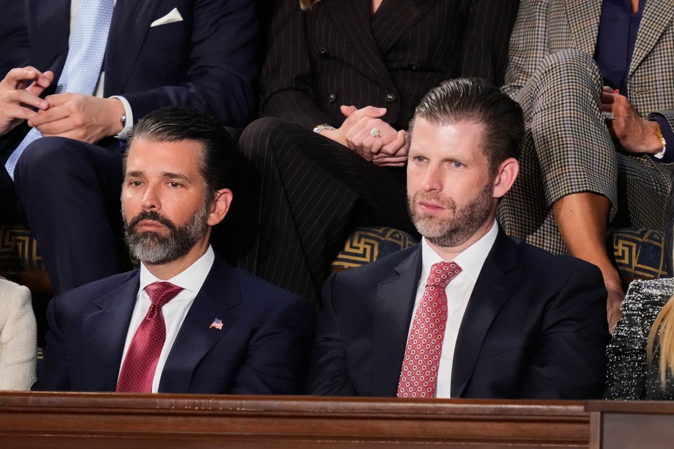 Donald Jr. e Eric, filhos de Donald Trump — Foto: AP Photo/Alex Brandon